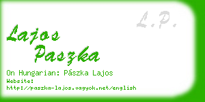 lajos paszka business card
