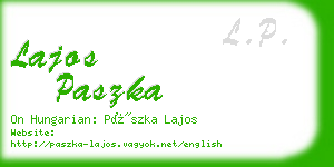 lajos paszka business card